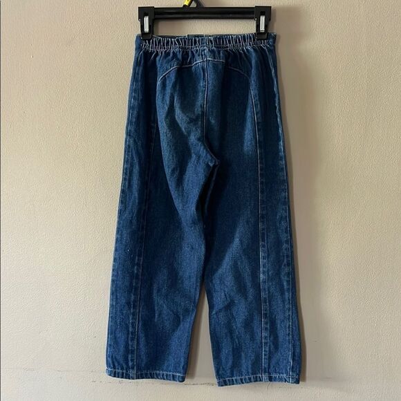 Vintage Kids Blue Jeans with Pink Floral Embroidery - Picture 5 of 5